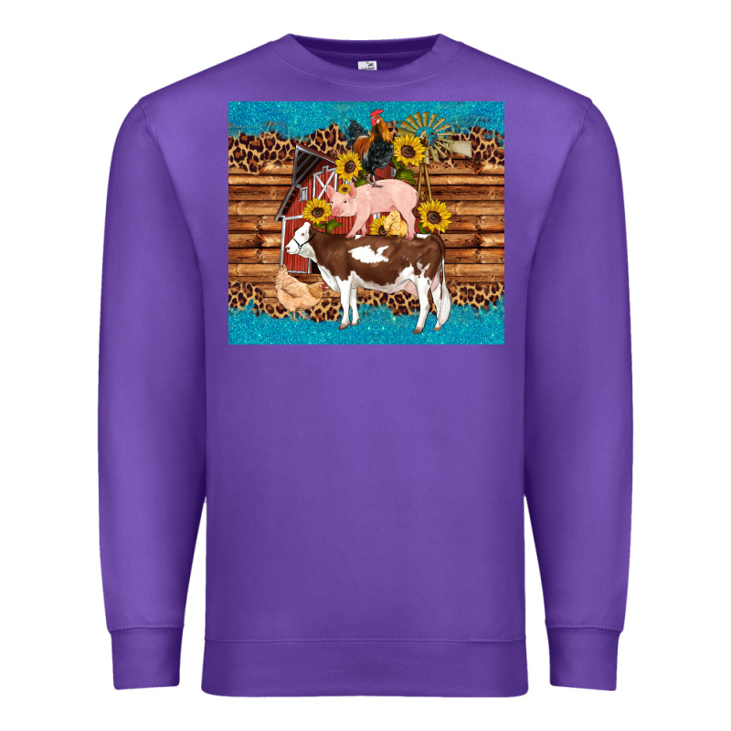 Western Farm Cow Pig Rooster Chick Farm Chicken Barn Premium Sweatshirt by Artiststas | Teevron