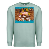 Seafoam western farm cow pig rooster chick farm chicken barn Premium Sweatshirt - Artiststas