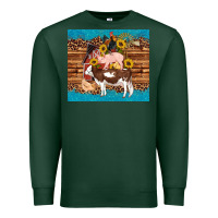 Sports Green western farm cow pig rooster chick farm chicken barn Premium Sweatshirt - Artiststas