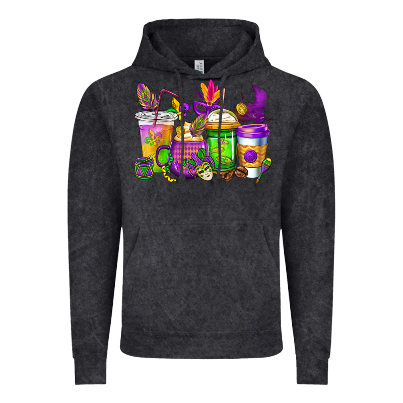 Mardi Gras Coffee Cups Cowgirl Vintage Hoodie by CowGirlArtShop | Teevron