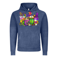 Vintage Denim mardi gras coffee cups cowgirl Vintage Hoodie - CowGirlArtShop