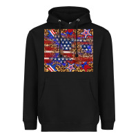 Black American flag and star leopard Heavyweight Hoodie - Artiststas