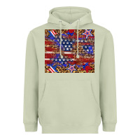 Matcha American flag and star leopard Heavyweight Hoodie - Artiststas