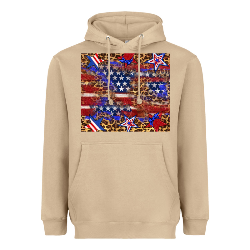American Flag And Star Leopard Heavyweight Hoodie by Artiststas | Teevron