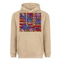 Mushroom American flag and star leopard Heavyweight Hoodie - Artiststas