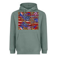 Sage American flag and star leopard Heavyweight Hoodie - Artiststas