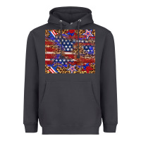 Smoke American flag and star leopard Heavyweight Hoodie - Artiststas