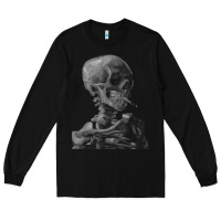 Black Vincent Van Gogh Skull of a SkeletonVintage Halloween Skull Long Sleeve Tee - minhPixels