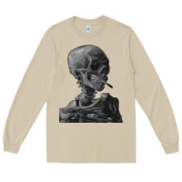 Mushroom Vincent Van Gogh Skull of a SkeletonVintage Halloween Skull Long Sleeve Tee - minhPixels