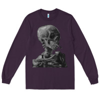 Plum Vincent Van Gogh Skull of a SkeletonVintage Halloween Skull Long Sleeve Tee - minhPixels