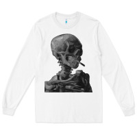 White Vincent Van Gogh Skull of a SkeletonVintage Halloween Skull Long Sleeve Tee - minhPixels