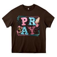 Chocolate Brown Pray leopard frame Heavy Core Tee - LillyAllenDesigns