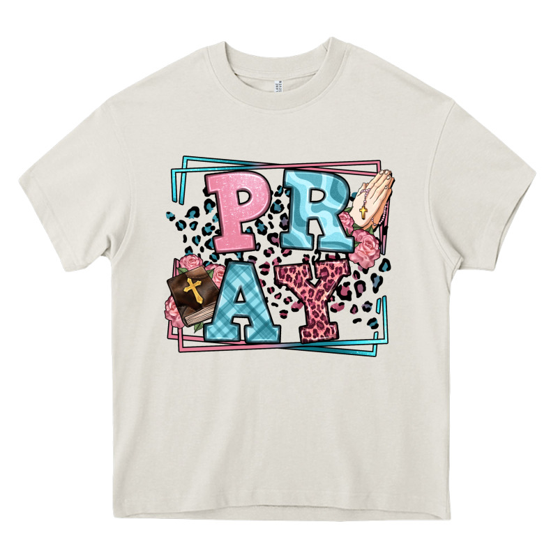 Pray Leopard Frame Heavy Core Tee by LillyAllenDesigns | Teevron