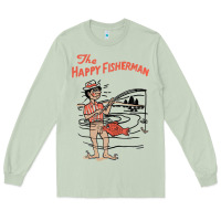 Matcha Vintage The Happy Fisherman 2022 Fishing Mens Kids Long Sleeve Tee - minhPixels
