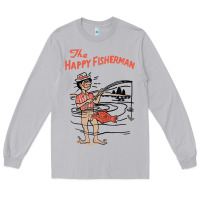 Moon Dust Vintage The Happy Fisherman 2022 Fishing Mens Kids Long Sleeve Tee - minhPixels