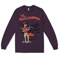 Plum Vintage The Happy Fisherman 2022 Fishing Mens Kids Long Sleeve Tee - minhPixels