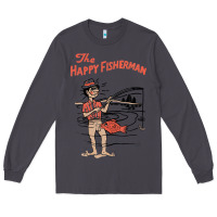 Smoke Vintage The Happy Fisherman 2022 Fishing Mens Kids Long Sleeve Tee - minhPixels