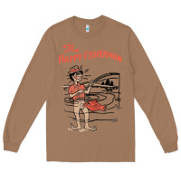 Toasted Coconut Vintage The Happy Fisherman 2022 Fishing Mens Kids Long Sleeve Tee - minhPixels