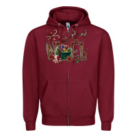 Burgundy noel Zipper Hoodie - CowhideDigitalArt
