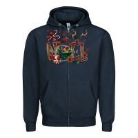 Navy noel Zipper Hoodie - CowhideDigitalArt
