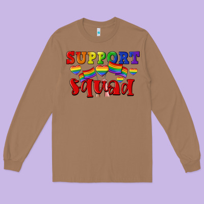 Support Squad Pride Long Sleeve Tee Designed By Cowgirlartshop