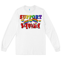 White Support squad pride Long Sleeve Tee - CowGirlArtShop