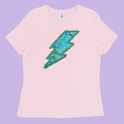 Turquoise Lightning Ladies Tee Designed By Bettercallsaul