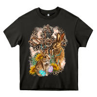 Western Rabbit With Crosses Heavy Core Tee | Teevron