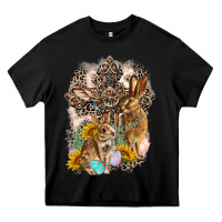 Black Western Rabbit with Crosses Heavy Core Tee - LillyAllenDesigns