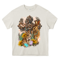 Cream Western Rabbit with Crosses Heavy Core Tee - LillyAllenDesigns