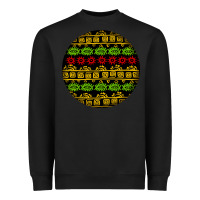 Black african masks round earrings Heavyweight Sweatshirt - BundleAndBundleShop