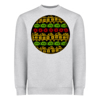 Heather Grey african masks round earrings Heavyweight Sweatshirt - BundleAndBundleShop