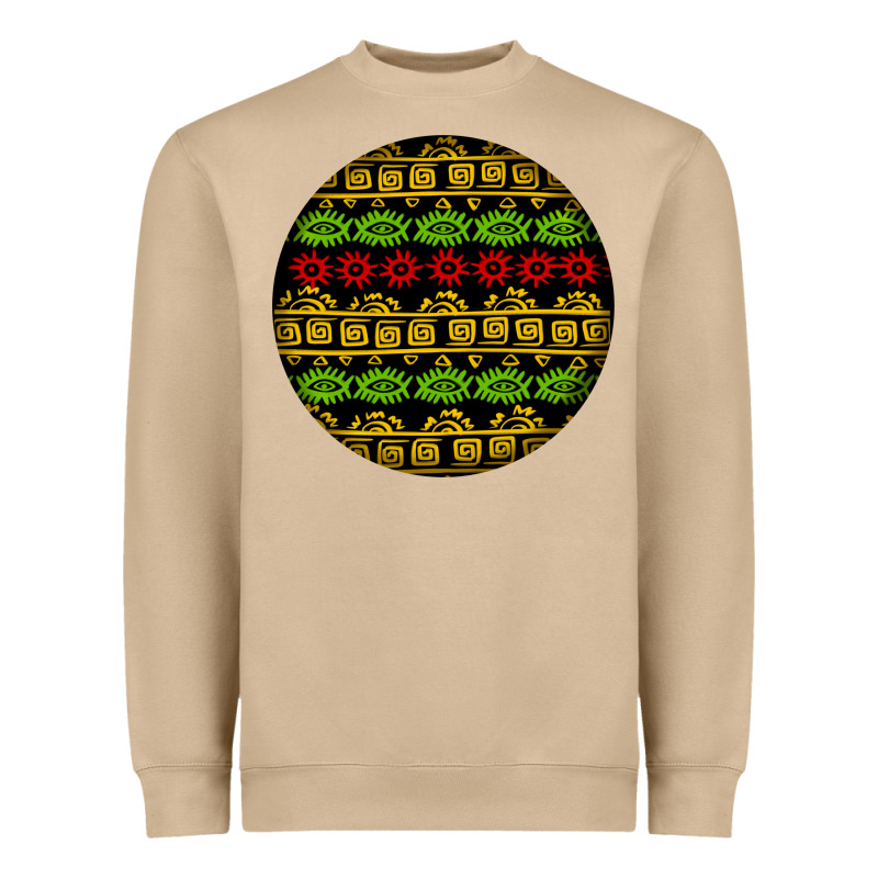 African Masks Round Earrings Heavyweight Sweatshirt by BundleAndBundleShop | Teevron