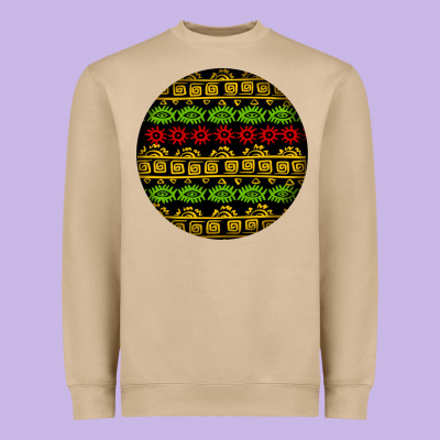 African Masks Round Earrings Heavyweight Sweatshirt Designed By Bundleandbundleshop