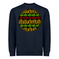 Navy african masks round earrings Heavyweight Sweatshirt - BundleAndBundleShop