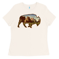 Bone Bison Silhouette Desert Landscape Ladies Tee - Bettercallsaul