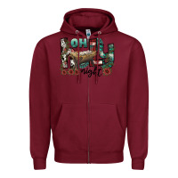 Burgundy oh holy night Zipper Hoodie - CowhideDigitalArt
