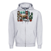 Heather Grey oh holy night Zipper Hoodie - CowhideDigitalArt