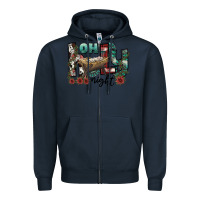 Navy oh holy night Zipper Hoodie - CowhideDigitalArt