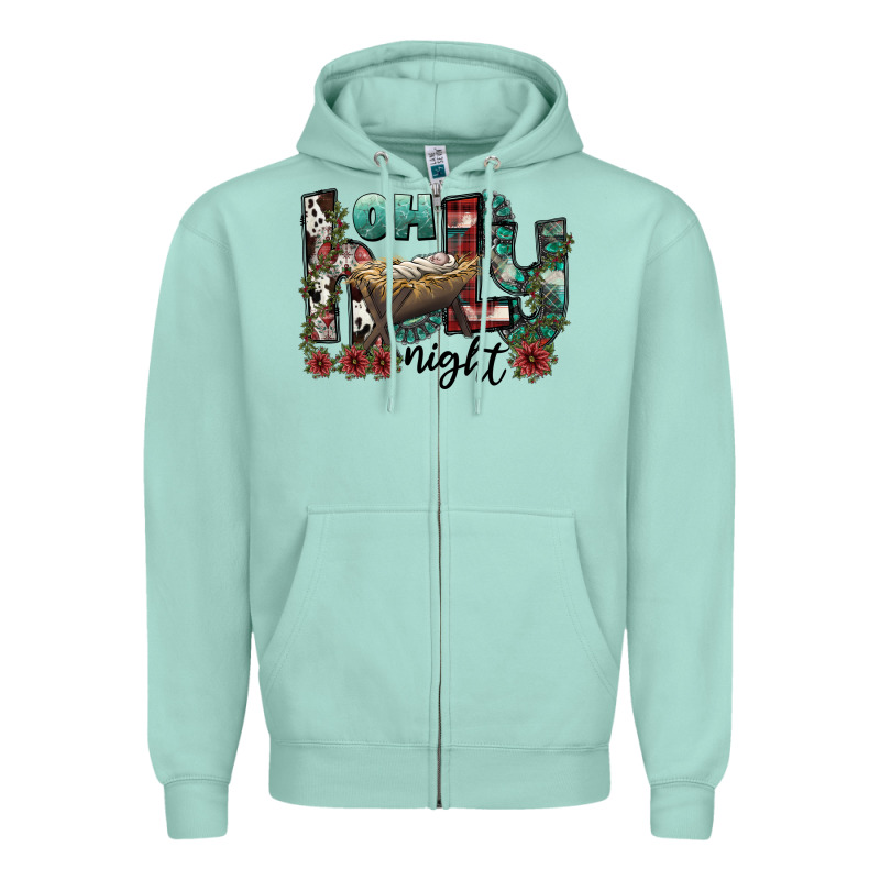 Oh Holy Night Zipper Hoodie by CowhideDigitalArt | Teevron