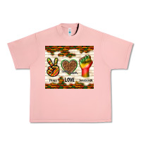 Salmon peace love juneteenth Urban Heavy Tee - TumblerDesignByShophia
