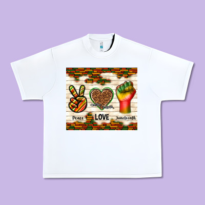 Peace Love Juneteenth Urban Heavy Tee Designed By Tumblerdesignbyshophia