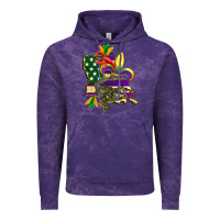 Cloud Purple louisiana map american flag mardi gras Vintage Hoodie - CowGirlArtShop
