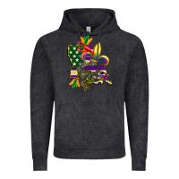 Vintage Black louisiana map american flag mardi gras Vintage Hoodie - CowGirlArtShop