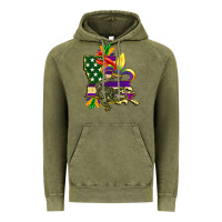 Vintage Olive louisiana map american flag mardi gras Vintage Hoodie - CowGirlArtShop