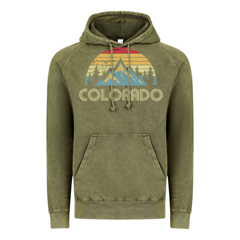 Colorado Retro Vintage Mountains Nature Hiking Vintage Hoodie by minhPixels | Teevron