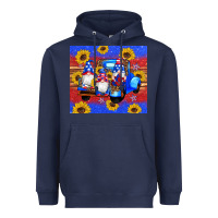 Navy American flag gnomes truck sunflowers star leopard glitter Heavyweight Hoodie - Artiststas