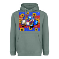 Sage American flag gnomes truck sunflowers star leopard glitter Heavyweight Hoodie - Artiststas