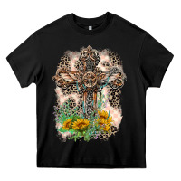 Black Western with Crosses Heavy Core Tee - LillyAllenDesigns