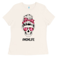 Bone Pink Flower Mom Skull Ladies Tee - Bettercallsaul